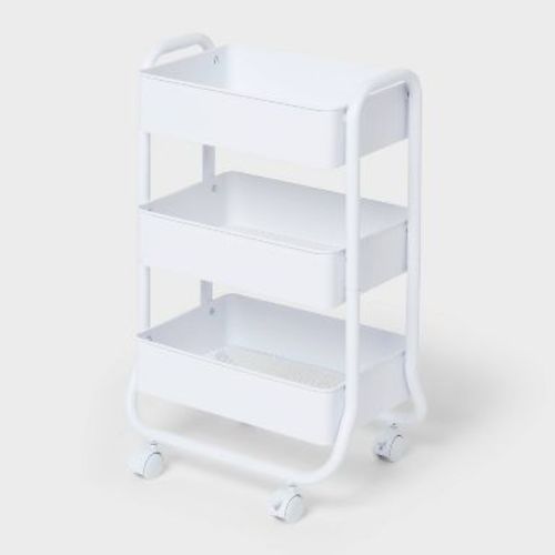 3 Tier Metal Utility Cart Small White - Brightroom™