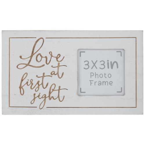 Love At First Sight Wood Frame - 3" x 3"