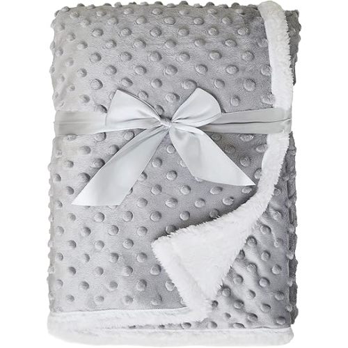 American Baby Company Heavenly Soft Chenille Sherpa Toddler Blanket, Warm and Cozy, Gray, 36" x 48" for Boys and Girls, Versatile for Nap Time, Preschool and Travel