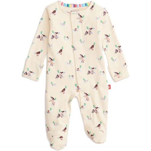 Magnetic Me 100% Organic Cotton Magnetic Baby Footie Pajamas | Super Soft Cotton Fabric