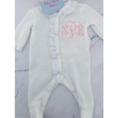 Baby Girl Monogram Outfit, Baby girl Coming home outfit