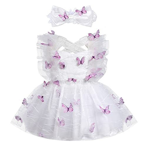 Toddler Baby Girls Strawberry Cherry Birthday Dress with Headband Princess Cake Smash Outfit for Photo Shoot