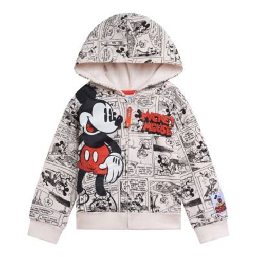 Disney Mickey Mouse Toddler Boys Fleece Zip Up Hoodie Off White 5T