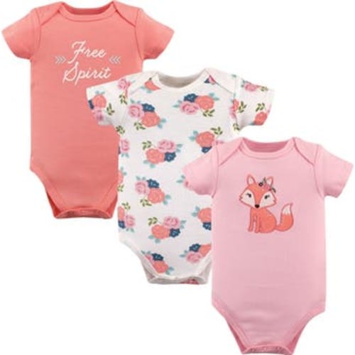 Triple Pack of Soft Cotton Bodysuits, 3-6M