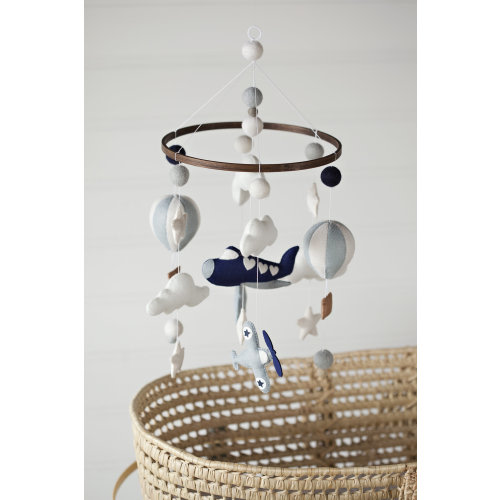 Airplane and Hot Air Balloon Mobile Handstitched with custom felt color options available