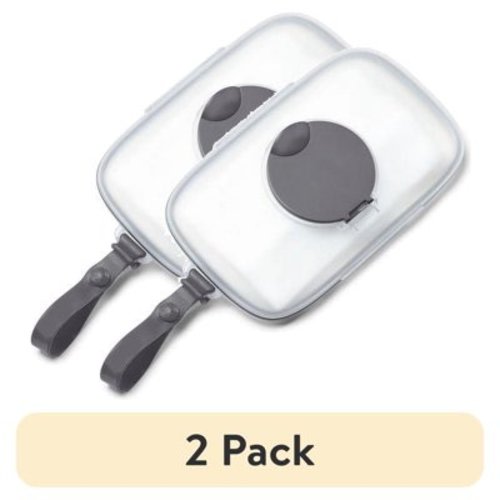 (2 pack) Skip Hop Grab & Go Snug Seal Wipes Case, Grey