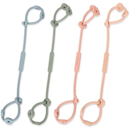 Toy Safety Straps, Socub Silicone Adjustable Baby Pacifier Teether Straps, 4pcs Toddler Toy Bottle Harness Straps for Strollers, High Chair, Cribs, Bags, BPA Free, Multi Colors