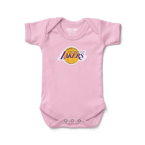 Newborn & Infant Los Angeles Lakers Chad & Jake Pink Primary Logo Bodysuit
