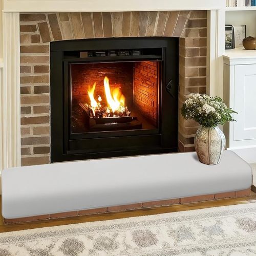 Thick Memory Foam Fireplace Baby Proofing, 71x15 in Soft Hearth Cushion Fireplace Protectors for Children Proofing, Edge Protector, Hearth Cover Baby Proof, Grey