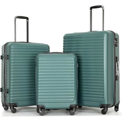 Luggage Sets 3piece Set Hardshell Luggage with Spinner Wheels, TSA Lock, Travel Suitcase Sets, 20 Inch Carry On, 24 Inch Mid-size, 28 Inch Large siutcase (Jasper)