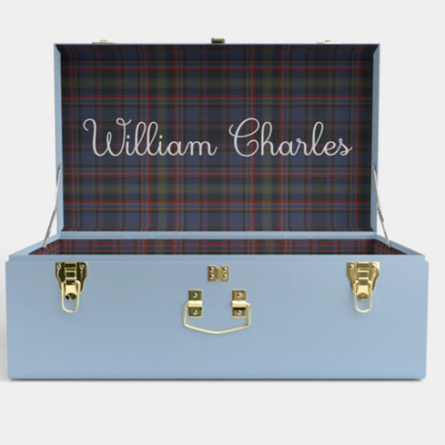 Grand Classic Trunk - Light Blue - PK Plaid / Embroidery