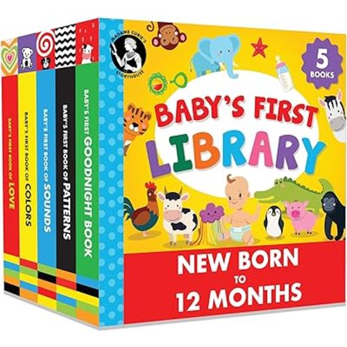 Madame Curie’s Baby's First Library | Baby Toys, Gifts for 0-3-6 Months, 0 to 1 Year Old| Baby Shower Gifts, Toddler Board Books | Newborn Girl & Boy, Infant Toys.