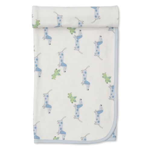 Kissy Kissy Blanket- Multi Blue Puppy Fun