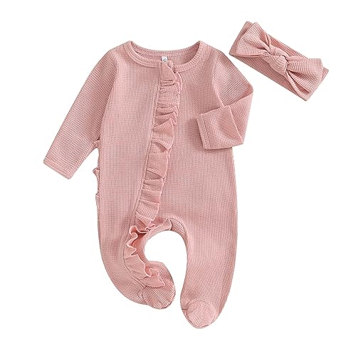 CIYCUIT Baby Girls Cactus Footies Newborn Zip Up Onesie Romper