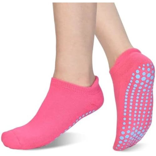 ELUTONG Pilates Socks with Grips for Women 1-3 Pairs Yoga Barre Ballet Dance Non Slip Crew Socks at Home Hospital