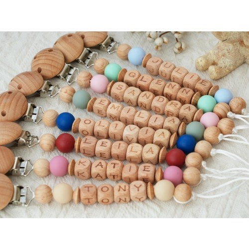 Personalized Pacifier Clip, Newborn Pacifier Clip and Rattle Set, Pacifier Holder, Binky Clip, Rattle Ring, Newborn Gift, Baby Shower Gift