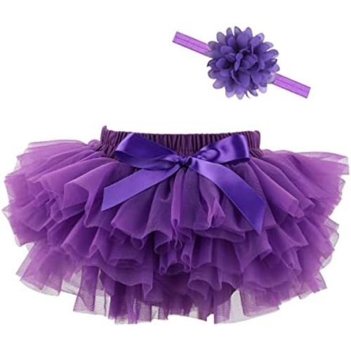 HOOLCHEAN Baby Infant Girls Fluffy Soft Tutu Skirt (Skort) and Headband Suit