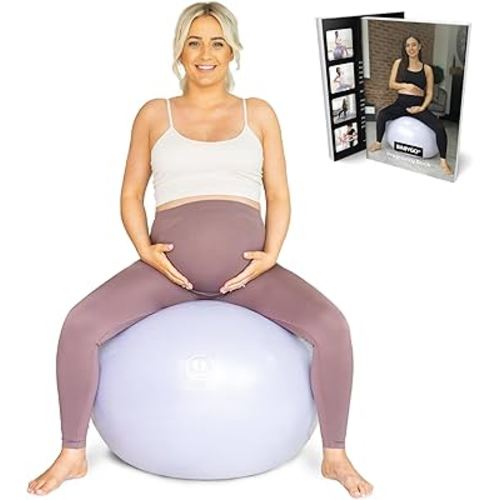 BABYGO® Birthing Ball for Pregnancy & Labor + Our Award Winning Book - Exercise, Birth & Recovery Plan, 5X Stronger Than a Yoga Ball with Eco Friendly Material