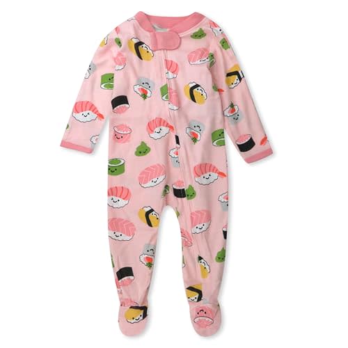 HonestBaby Sleep & Play Footed One-Piece Pajama Sleeper 100% Organic Cotton, Baby Girls