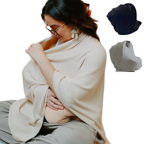 Toci Mom Nursing Cover for Breastfeeding | Full Coverage | Breathable & Soft | Wide Viewing Neck | Stretchable Modal Fabric