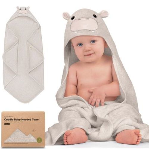 Keababies Cuddle Baby Hooded Towel, Organic Baby Bath Towel, Hooded Baby Towels, Baby Beach Towel For Newborn, Kids (giraffe)