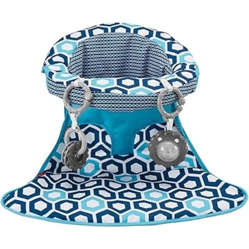 Replacement Part for Fisher-Price Sit-Me-Up Floor Seat - FKD95 ~ Replacement Cover/Cloth Seat ~ Blue, White and Turquoise Colors