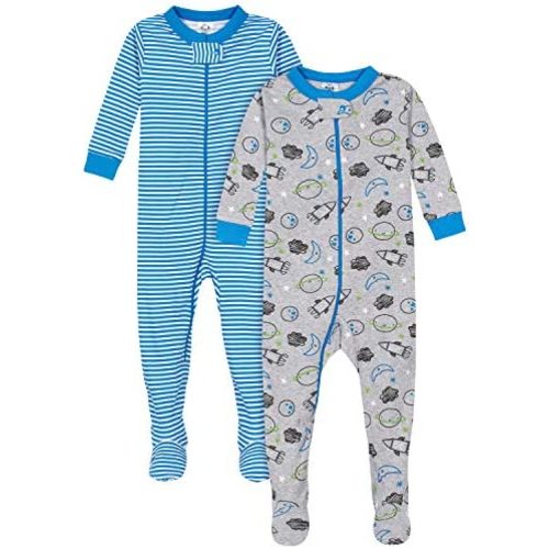 Gerber Baby Boys' 2-Pack Footed Pajamas
