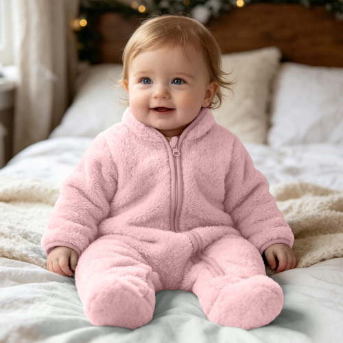 Newborn Baby Fleece Footie Snowsuit Winter Bunting Onesie Cartoon Warm Hooded Romper Jumpsuit Outfits For Girls Boys