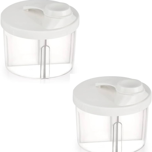 Accmor Baby Formula Dispenser On The Go, Non-Spill Rotating Four-Compartment Formula Container to Go, Milk Powder Kids Snack Container for Infant Toddler Travel Outdoor, White, 2 Pack