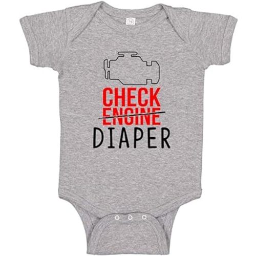 Check Engine Diaper Funny Mechanic Pregnancy Announcement Baby One Piece Infant Bodysuit T-Shirt