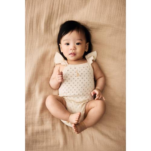 POINTELLE-KNIT ROMPER SUIT