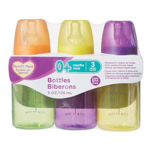 Parent’s Choice BPA free 5oz Bottles, 3 pieces, 0+ months - Walmart.ca