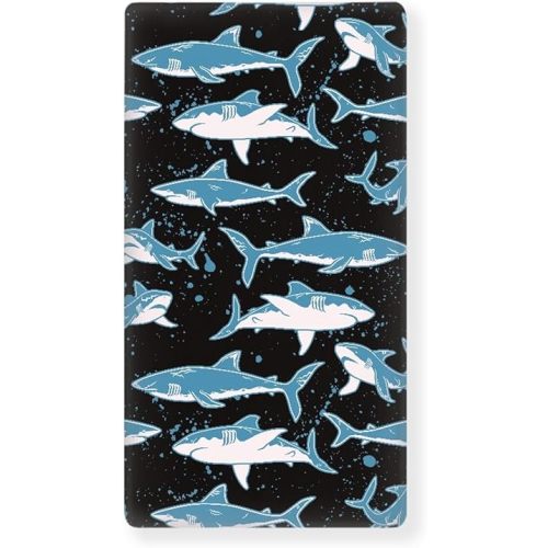 Blue Sharks Fitted Crib Sheet Marine Sharks Baby Crib Sheet Fit Standard Crib and Toddler Mattress,Crib Mattress Sheets for Boys Girls 28"x52"