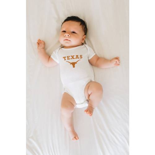 Texas Longhorn Newborn Infant Toddler Baby Short Sleeve Onesie bodysuit pajama sleeper nightie naptime outfit Game Day Hook em Horns