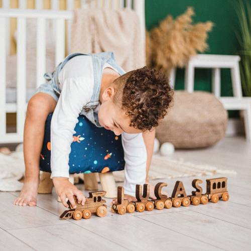 Personalized Train Name With Magnets Christmas Gift Toddler Wooden Toy Birthday Boy Baby Shower Baptism Gift Newborn Keepsake Gift Christmas