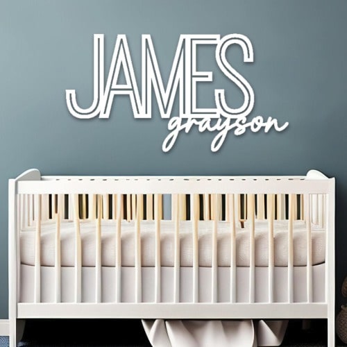 Personalized First and Middle Name Sign for nursery or Child's Room | Boy name sign | Personalized baby gift | custom wall decor | wood sign