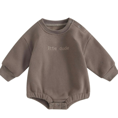 VISGOGO Newborn Infant Baby Boy Girls Oversized Romper Little Dude Sweater Onesie Coming Home Outfit Neutral Clothes