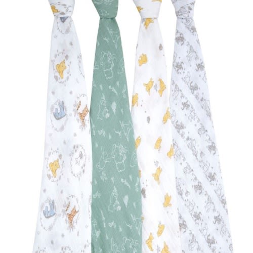 Winnie + Friends Muslin Swaddle 4pk | aden + anais