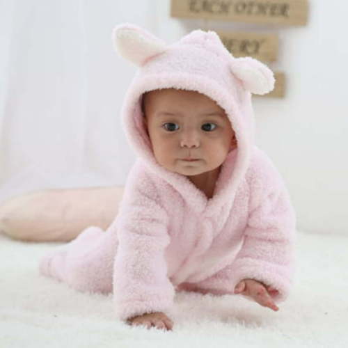 Juebong Baby Pajamas Newborn Baby Fleece Footie Snowsuit Winter Bunting Onesie Cartoon Warm Hooded Romper Jumpsuit Outfits For Girls Boys,Baby Romper for 6-9 Months