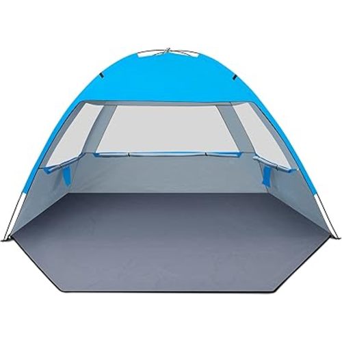 Gorich Beach Tent Sun Shelter for 3/4-5/6-7/8-10 Person with UPF 50+ UV Protection, Lightweight & Easy Setup Beach Shade Canopy, Portable Beach Shade Tent Beach Cabana