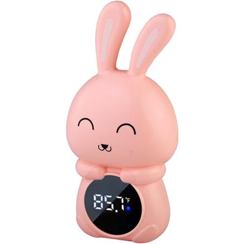 Baby Bath Thermometer, Digital Tube Floating Thermometer, Temp Warning Water Temperature Thermometer, Cute Cartoon Water Temperature Monitoring for Newborns, Infants (Bunny Pink)