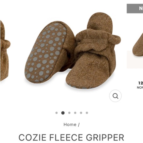 Cozie Fleece Gripper Baby Bootie - Heather Mocha – Zutano