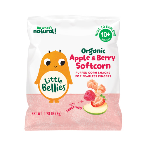 Little Bellies Organic Apple & Berry Softcorn, Infant Food, 10+ Months, 0.28 oz Bag