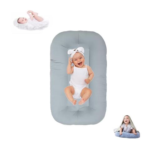 Lucakuins Baby Lounger for Infants 0-12 Months, Bionic Design Baby Lounger Soft Organic Cotton Breathable Lounger, Newborn Babies Essentials Gifts