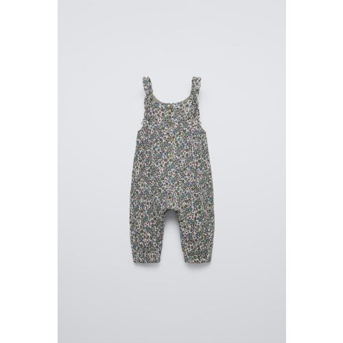 FLORAL PRINT OVERALLS - Greenish | ZARA United States