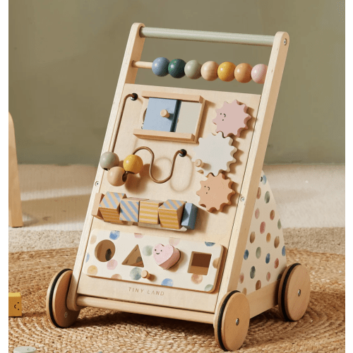 Tiny Land® Versatile Natural Wooden Baby Walker
