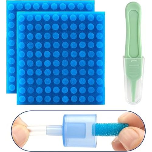 200-Pack of Premium Nasal Aspirator Hygiene Sponges, Replacement for NoseFrida Nasal Aspirator Filters, BPA, Phthalate & Latex-Free (200 Count +Tweezer)