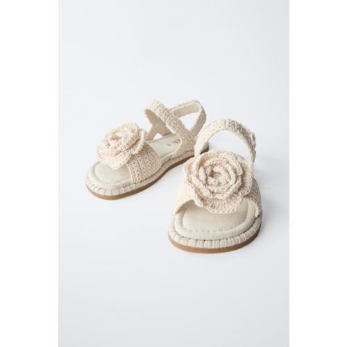 CROCHET FLOWER SANDALS - Off White | ZARA United States