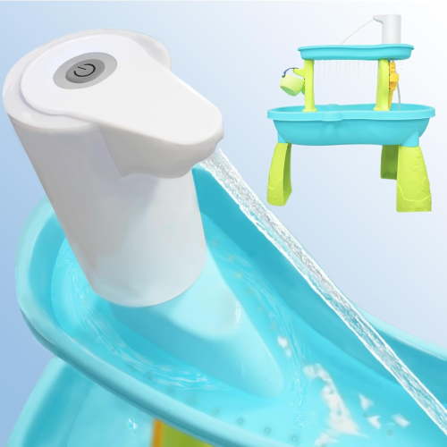 Water Table Pump Battery Powered Work Continuously for 4 Hours,Small Cordless Water Pump for Water Table Accessories,Toddler Activity Table Accessory, Summer Outdoor Toys for Kids.