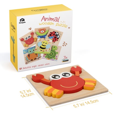Wooden Puzzle Set Animal shaped Colorful Toys Fine - Temu